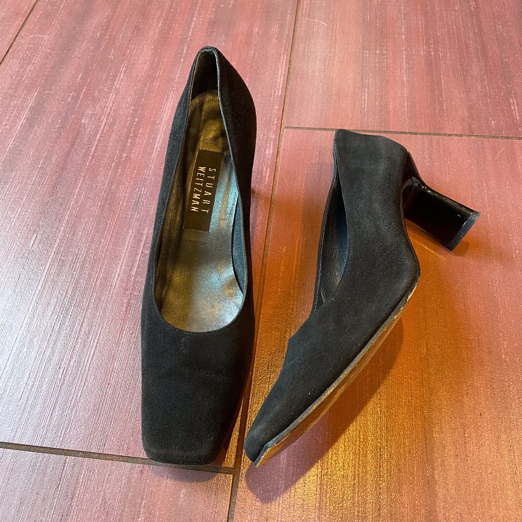 Stuart Weitzman Suede Square Toe Pumps